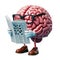 Train your Brain , a conceptual image of a brain training by reading a puzzle magazine. Png file attached