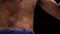 Trained Sportive Muscular Body of Muay Thai Fighter. Asian Boxer Close Up Shot. Martial Art Competition