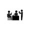 Trainer sitting laptop icon. Simple business indoctrination icons for ui and ux, website or mobile application