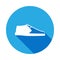 trainers shoes icon with long shadow. Signs and symbols can be used for web, logo, mobile app, UI, UX