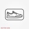 Trainers vector icon. Running shoe symbol isolated on background