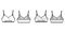 Training Bra lingerie technical fashion illustration with bow, Wire-free, under-chest band. Flat sports brassiere