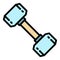 Training dumbell icon color outline vector