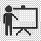 Training education icon in flat style. People seminar vector ill