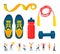 Training Equipment, Sporty People, Fitness Vector