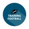 training football badge on white