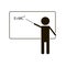 Training icon. Teacher at the blackboard.