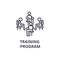 Training program thin line icon, sign, symbol, illustation, linear concept, vector