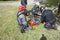 Training rescue people buried in the rubble of buildings