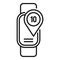 Training runner watch icon outline vector. Exertion graph