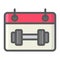 Training schedule filled outline icon, fitness