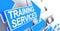 Training Services - Inscription on the Blue Arrow. 3D.
