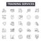 Training services line icons for web and mobile design. Editable stroke signs. Training services outline concept