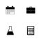 Training - a set of black four solid icons isolated on a white background