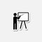 Training teacher sticker Icon isolated on gray background