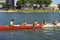 Training of young rowers on the Guadalquivir River in Spain