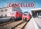 Trains cancelled due to pandemic of coronavirus