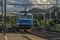 Trains in Prackovice station near river Labe