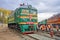 Trains at the Samara Railway Museum in sunny day