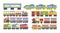 Trains toy set. Stylish futuristic retro locomotives for game with wagons color modern designs industrial vehicle