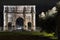 Trajan`s Arch of Rome photographed at night