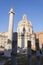 Trajan\'s Column and Santissimo Nome di Maria al Foro Traiano Church - Rome