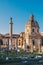 Trajan`s Forum at sunrise in Rome, Italy near the Roman Forum