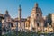 Trajan`s Forum at sunrise in Rome, Italy near the Roman Forum