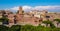 Trajan`s Market complex at Trajan Forum aside Roman Forum Romanum at Fori Imperiali street in historic center of Rome in Italy