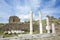 Trajan Temple columns in ancient city of Pergamon, Turkey