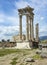 Trajan Temple columns in ancient city of Pergamon, Turkey