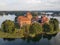 Trakai castle stands on the island. Medieval castle in Lithuania. Visit Europe's historic landmarks