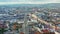 Tralee in Ireland from above, dramatic sky, beautiful clouds, sunset