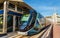 Tram at an air-conditioned station in Dubai