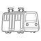 Tram Coloring Page Isolated for Kids