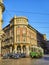 A tram crossing the Piazza Solferino square. Turin, Piedmont, Italy