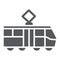 Tram glyph icon, transportation and railway, city tram sign, vector graphics, a solid pattern on a white background.