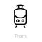 Tram icon vector editable line. Streetcar, Public Urban interurban systems symbol