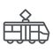 Tram line icon, transportation and railway, city tram sign, vector graphics, a linear pattern on a white background.