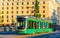 Tram on the Long Bridge in Helsinki