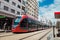 A tram passing on the railway in a sunny day - Casablanca - Moro