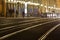 Tram rails in historic Munich, Germany