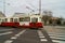 Tram rushes on streets of Vienna