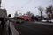 A tram service in Ikutsk town in Russia during winter