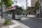 Tram on the street in Freiburg in May