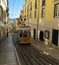 Tram on the streets of Lisbon Portugal