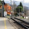 Tram Tracks During a Beautiful Spring Day in Nyon, Switzerland