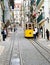 Tram in an uphill street in Lisbon, Portugal