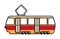 Tram wagon with special metal antenna isolated illustration