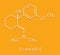 Tramadol opioid analgesic drug molecule. Skeletal formula.